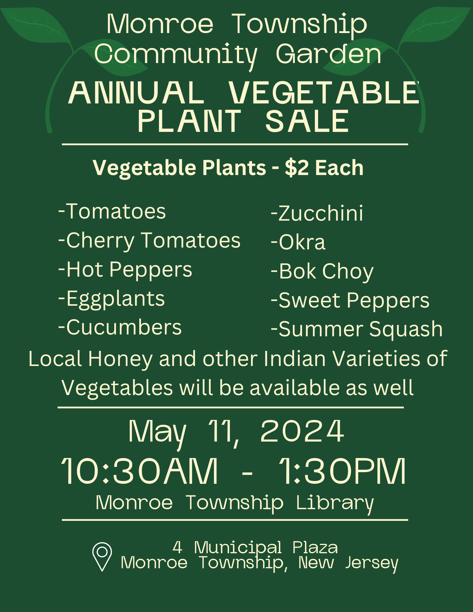Community Garden Plant Sale May 11th