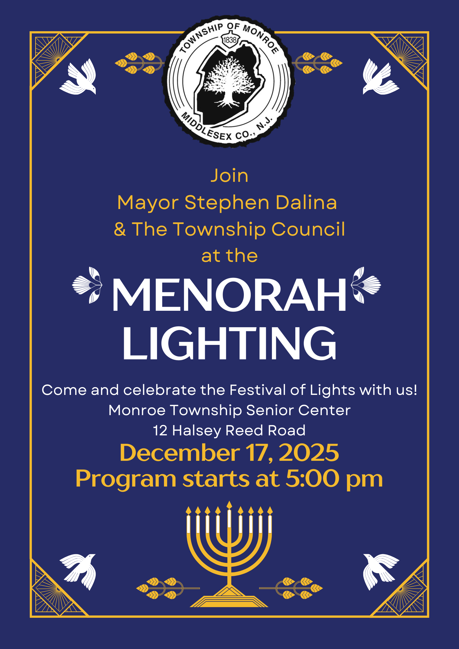 Menorah Lighting 2025