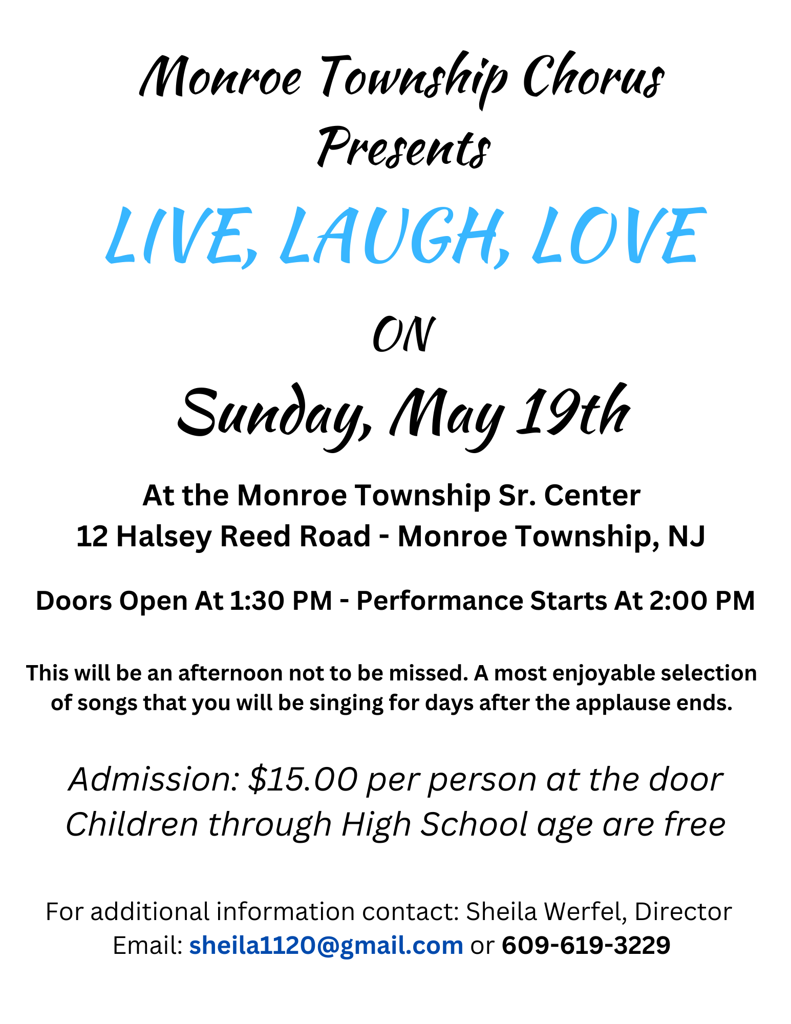 Monroe Township Chorus Live Laugh Love