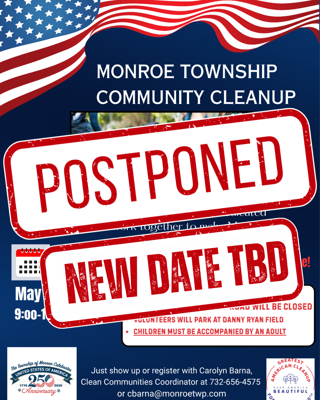 Monroe Township Community Cleanup 250th EVENT CANCEL2