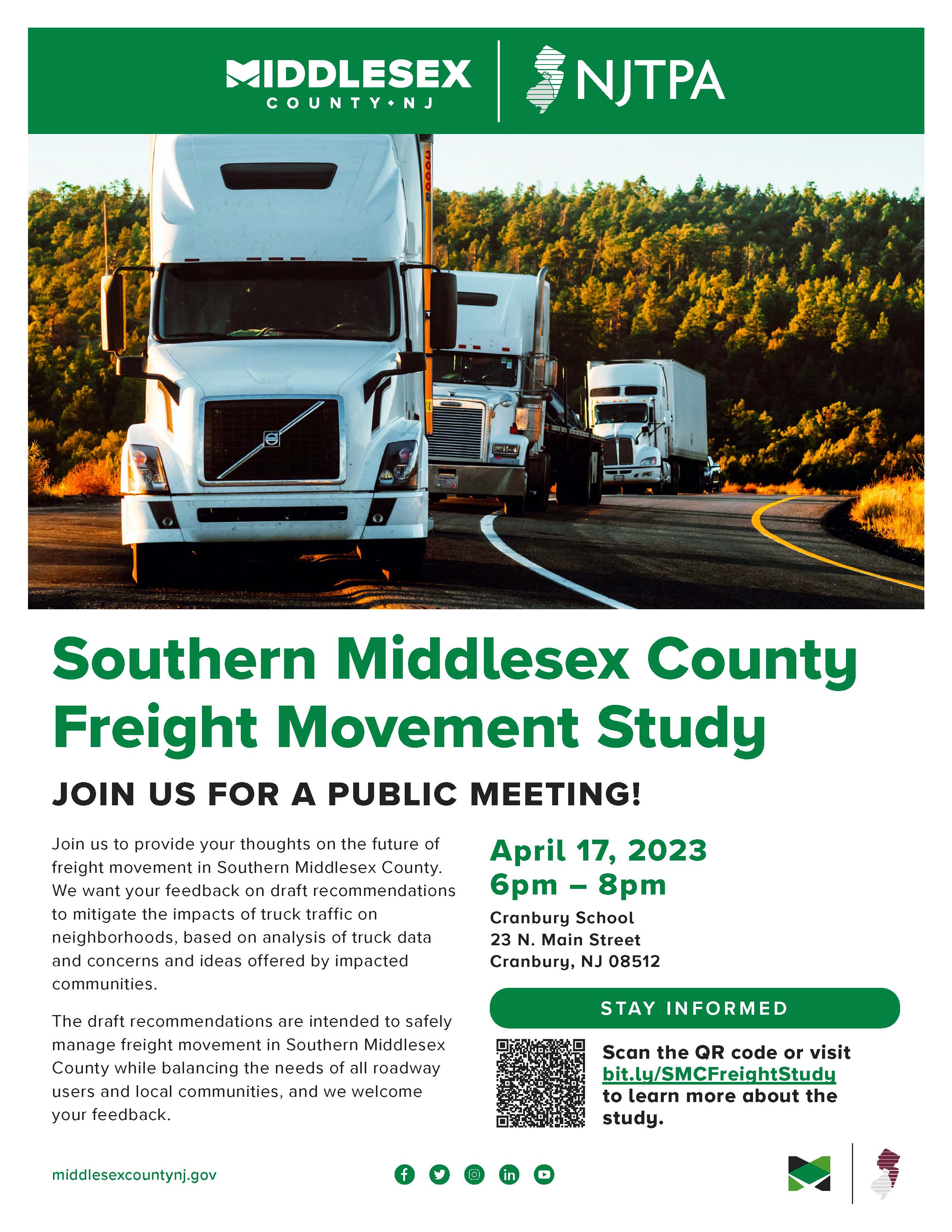 So Middlesex County Freight Study Public Meeting 2 Flyer English