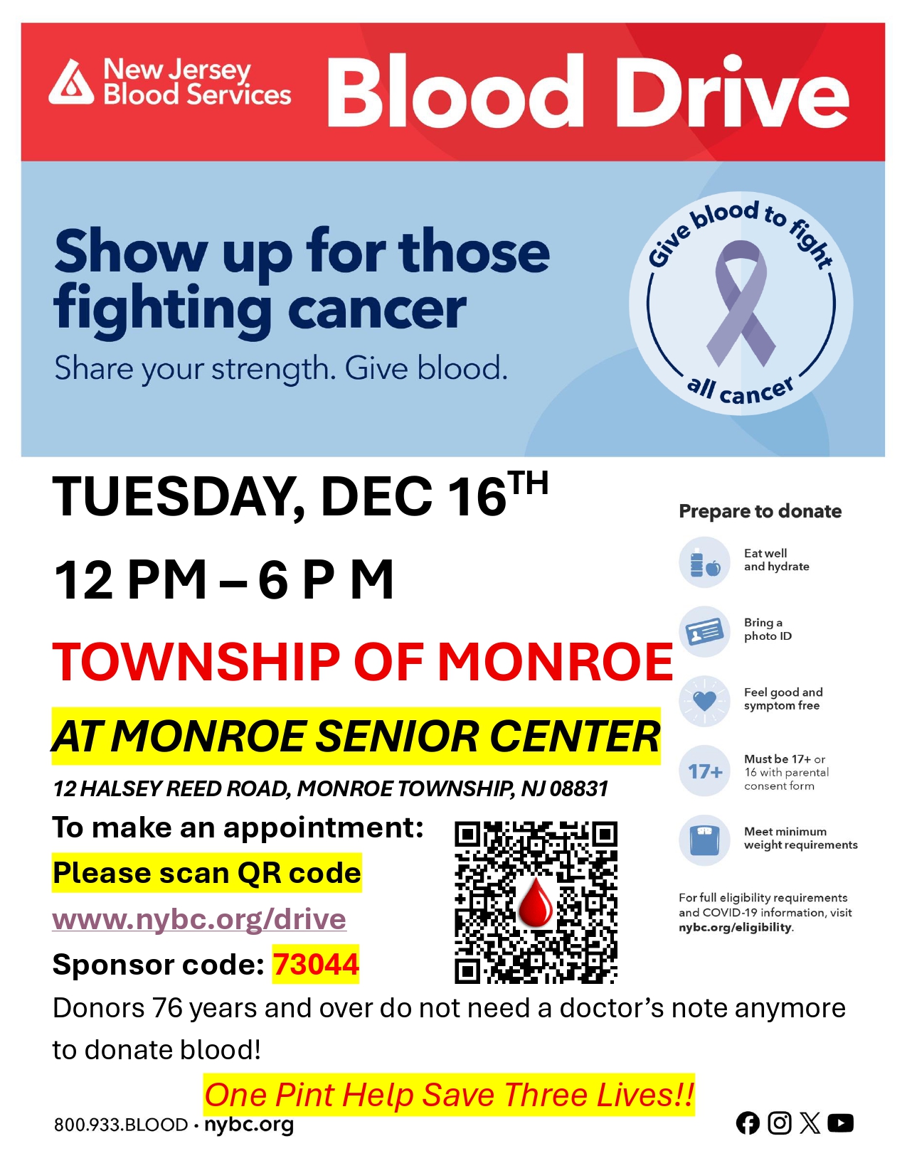 Township of Monroe Dec Blood Drive Cancer Awareness page 0001