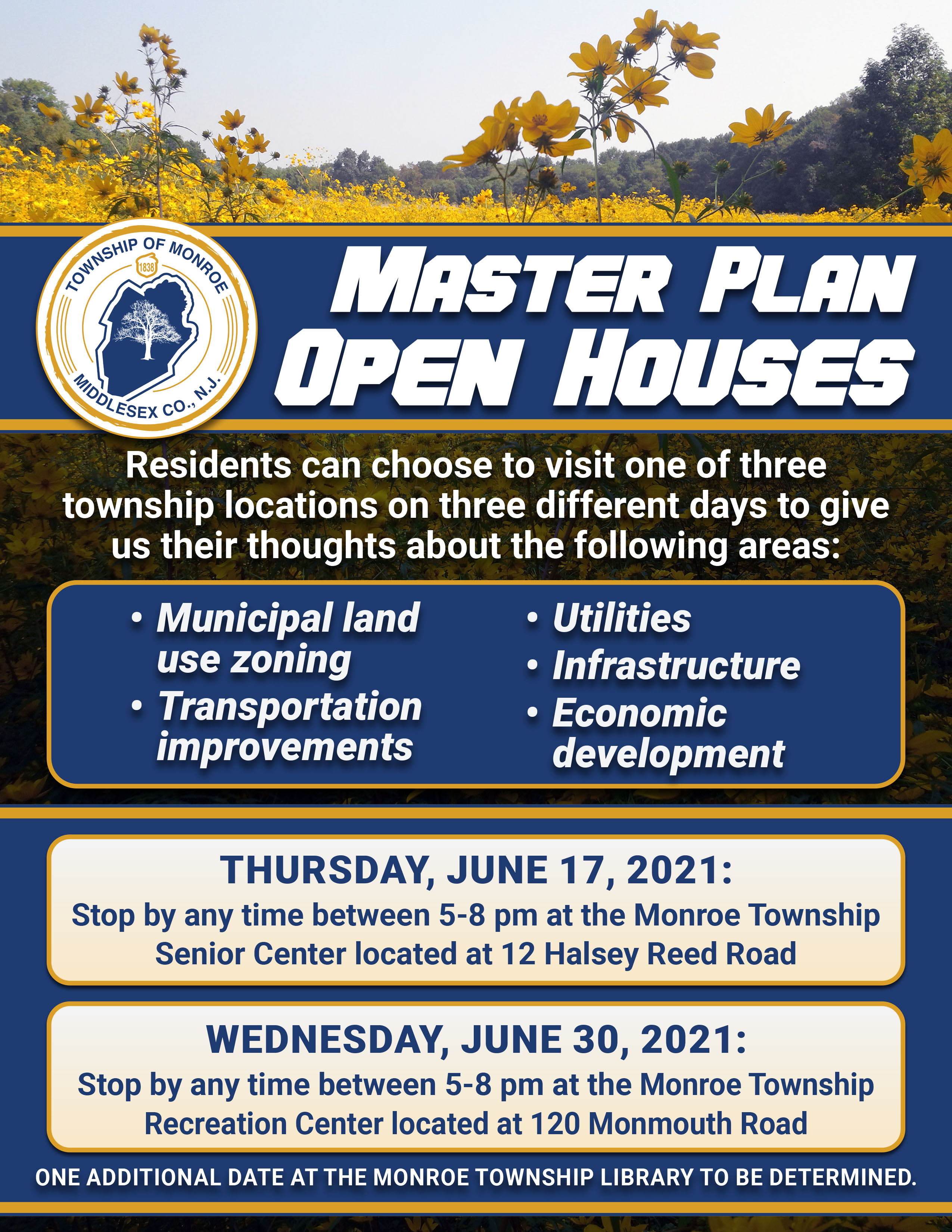 Master Plan Open House Dates and Locations June 17th and 30th v2